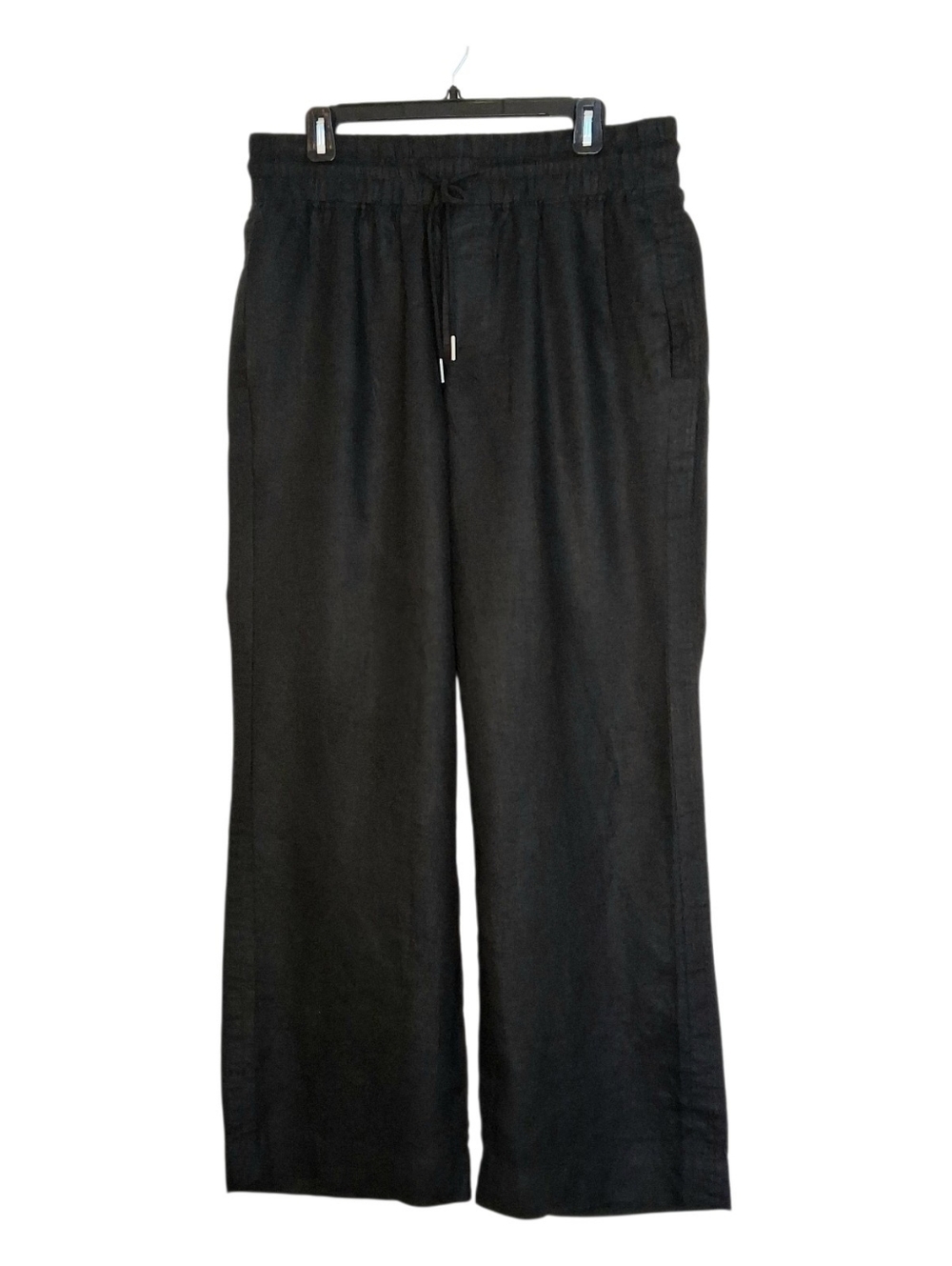 Quince 100% European Linen Pull-on Drawstring Wide Leg Pants Black Sz Large - Picture 3 of 11